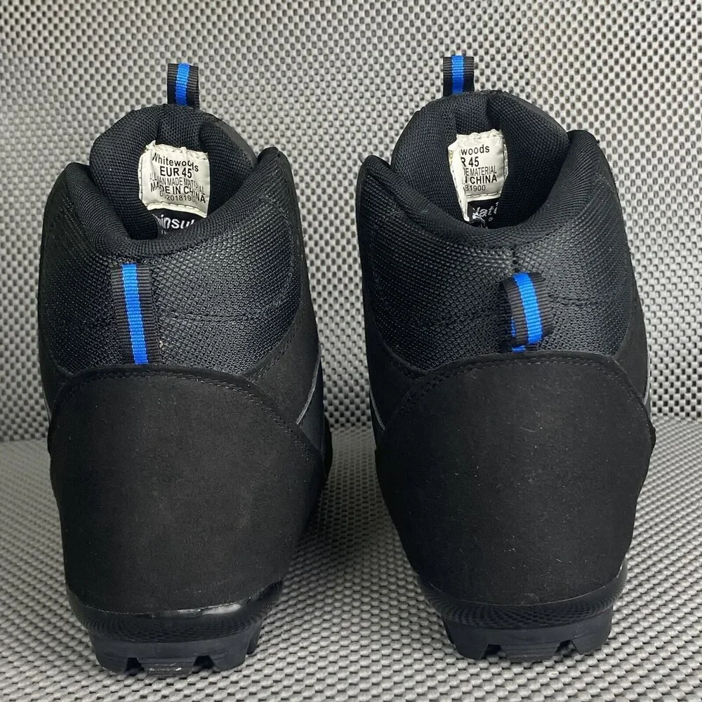 Whitewood Ski Boots Mens Size 45 Black Blue MOZ Lacing System Winter Outdoors